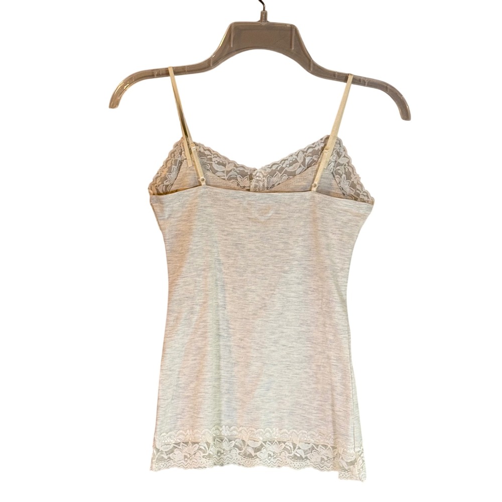 Charlotte Russe Cami Women XS Gray Y2K-Style Lace Trim Coquette Twilightcore - Picture 2 of 5
